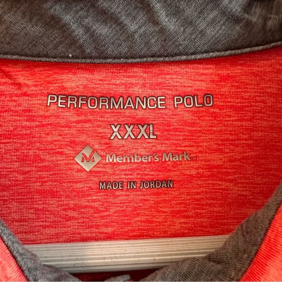 Member's Mark Men's Performance Polo Shirt Red Size XXX-Large - Picture 4 of 6